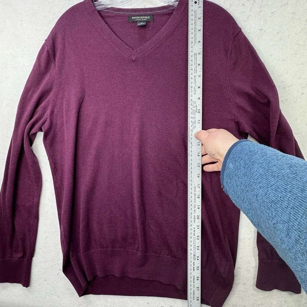 Banana‎ Republic Luxury Silk Cashmere Pullover Sweater Mens Large Soft Preppy